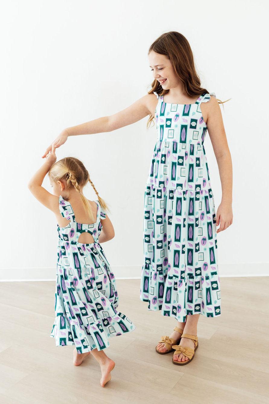 Surfer Girl Ruffle Maxi Dress - Aaria Tees Aaria Tees