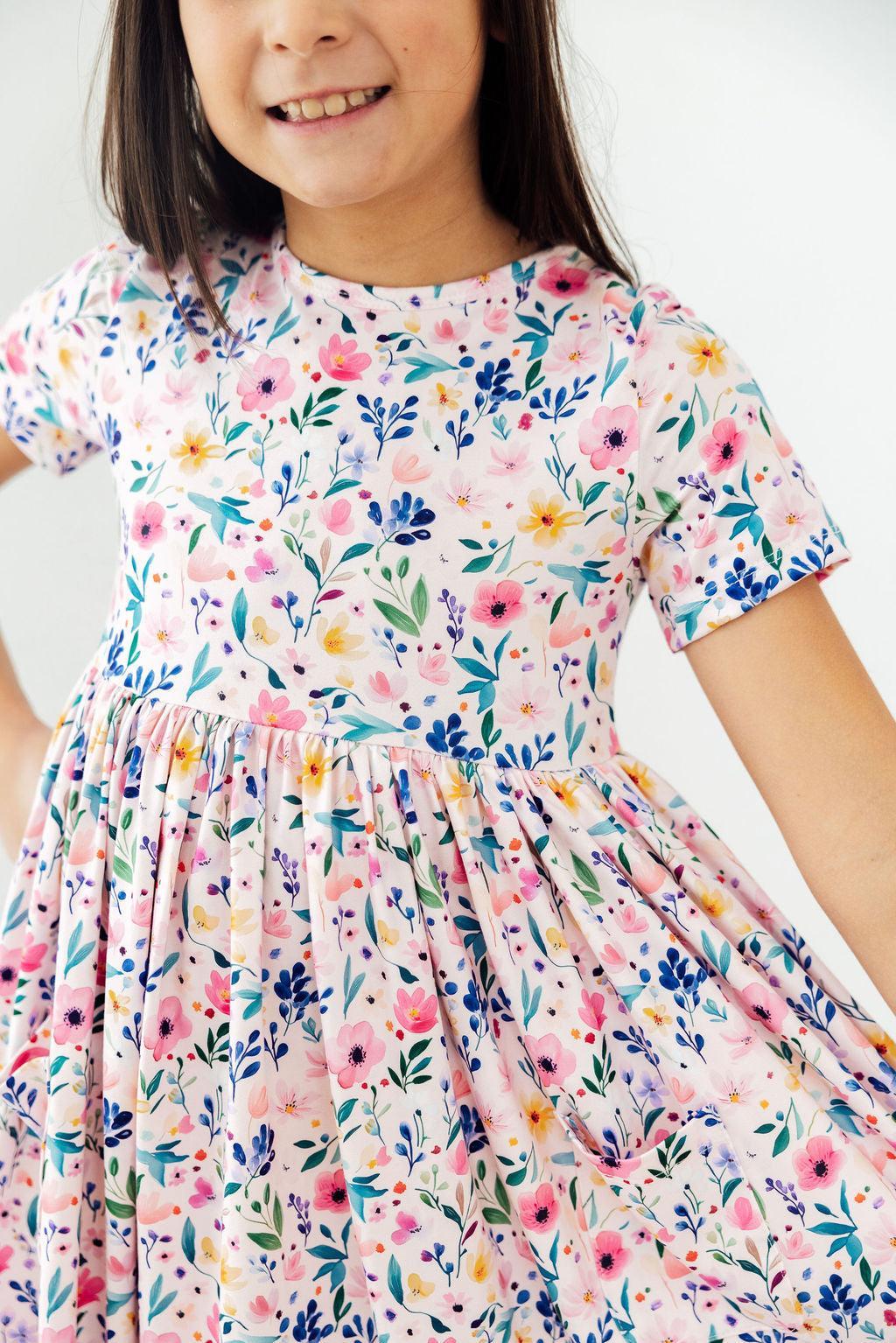 Morning Meadows S/S Pocket Twirl Dress - Aaria Tees Aaria Tees