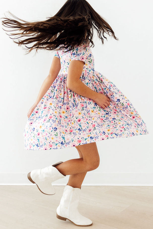 Morning Meadows S/S Pocket Twirl Dress - Aaria Tees Aaria Tees