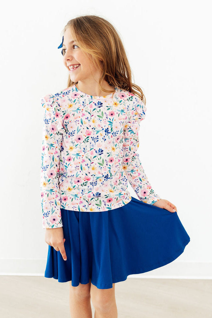 Morning Meadows L/S Ruffle Tee - Aaria Tees Aaria Tees