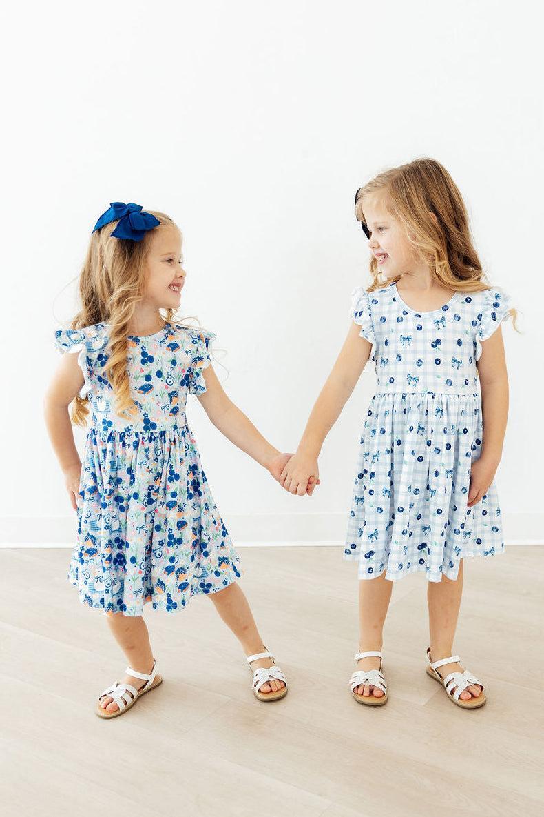 Berry Cute Flutter Sleeve Twirl Dress - Aaria Tees Aaria Tees