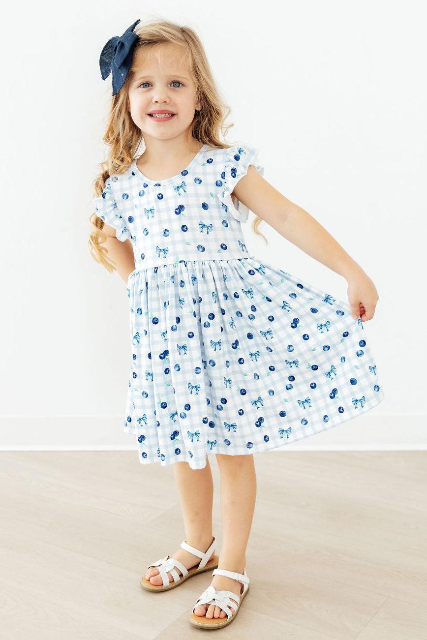 Berry Cute Flutter Sleeve Twirl Dress - Aaria Tees Aaria Tees