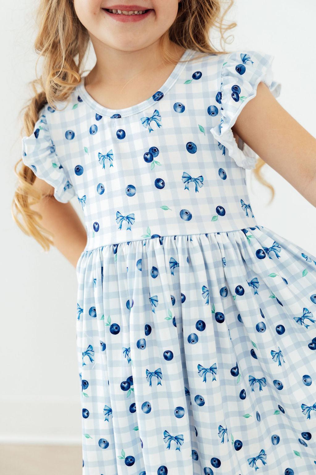 Berry Cute Flutter Sleeve Twirl Dress - Aaria Tees Aaria Tees