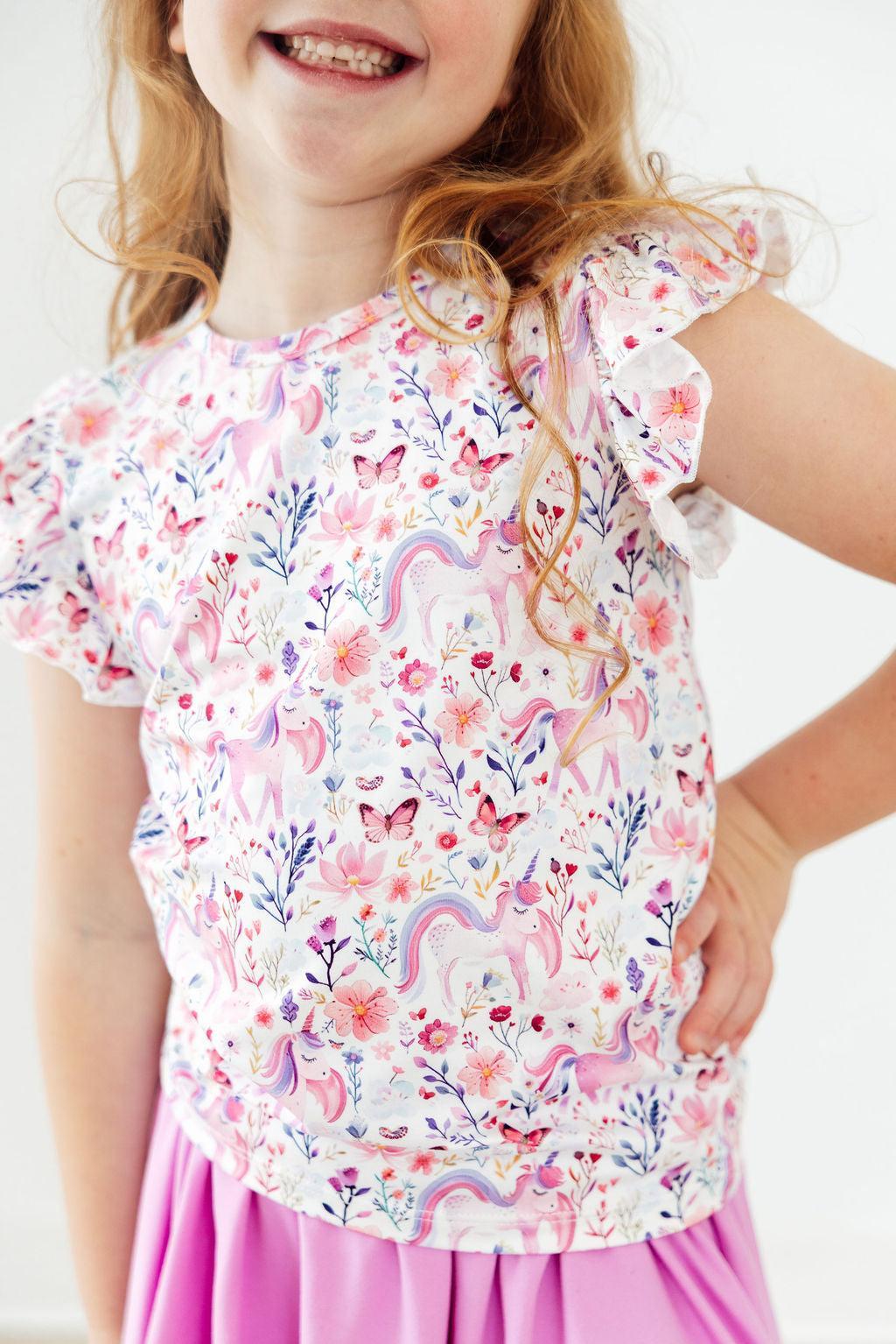 Whimsical Woods S/S Ruffle Tee - Aaria Tees Aaria Tees