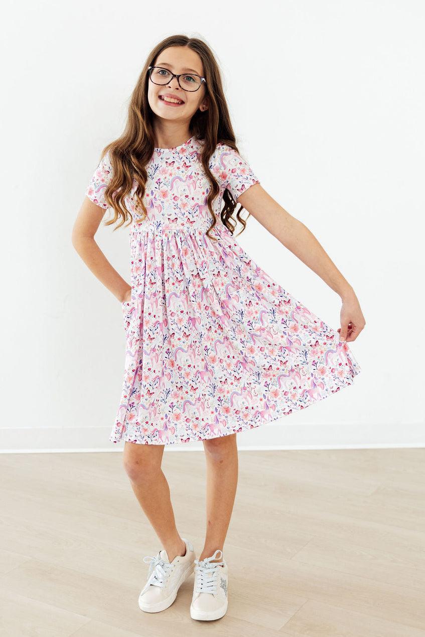 Whimsical Woods S/S Pocket Twirl Dress - Aaria Tees Aaria Tees