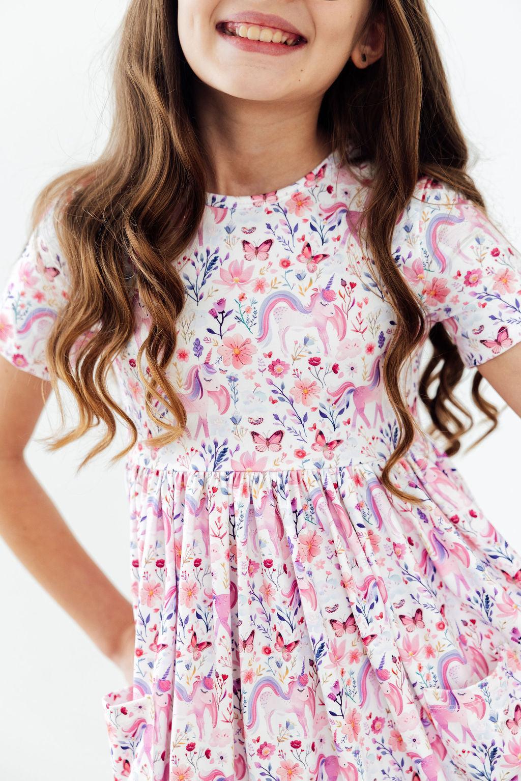 Whimsical Woods S/S Pocket Twirl Dress - Aaria Tees Aaria Tees