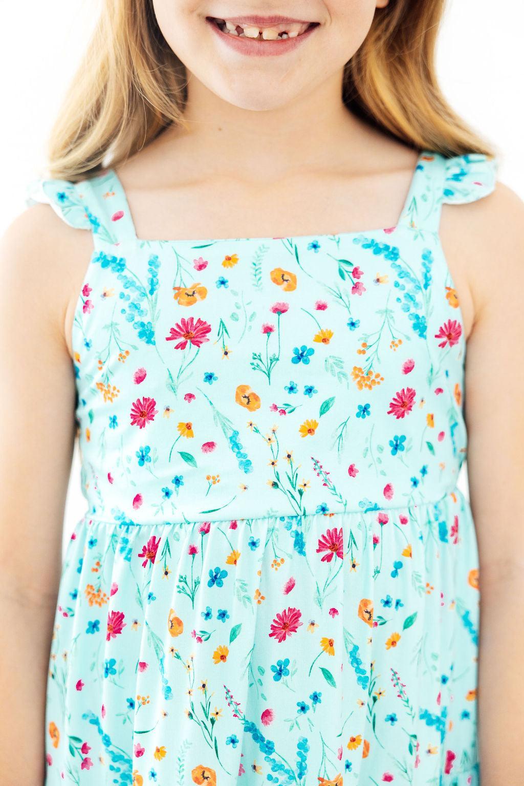 Bluebell Breeze Ruffle Maxi Dress - Aaria Tees Aaria Tees