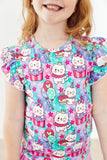 Time To Purr-ty S/S Ruffle Tee - Aaria Tees Aaria Tees