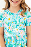 Preppy Daisies S/S Pocket Twirl Dress - Aaria Tees Aaria Tees