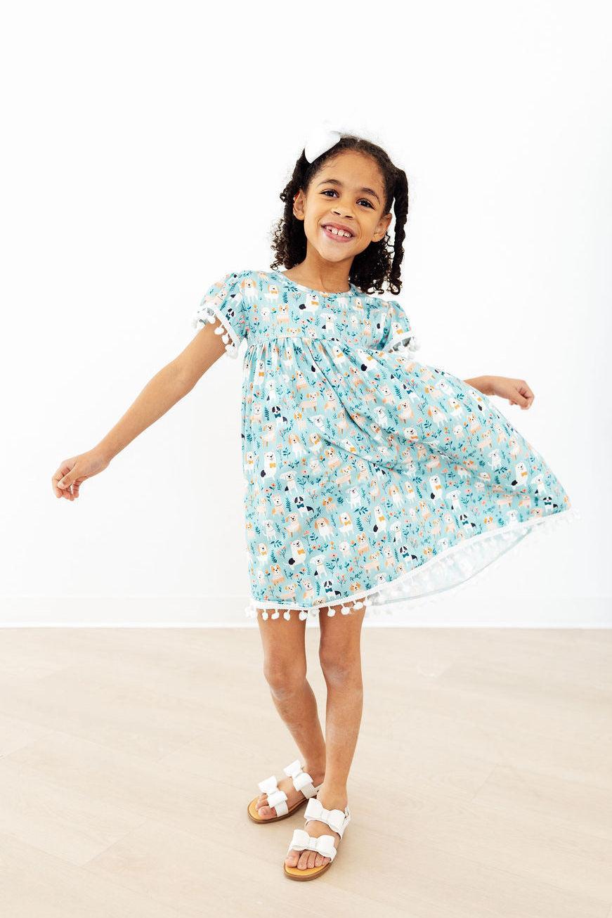 Furry Friends Pom Pom Dress - Aaria Tees Aaria Tees