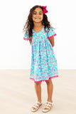 Aqua Garden Pom Pom Dress - Aaria Tees Aaria Tees