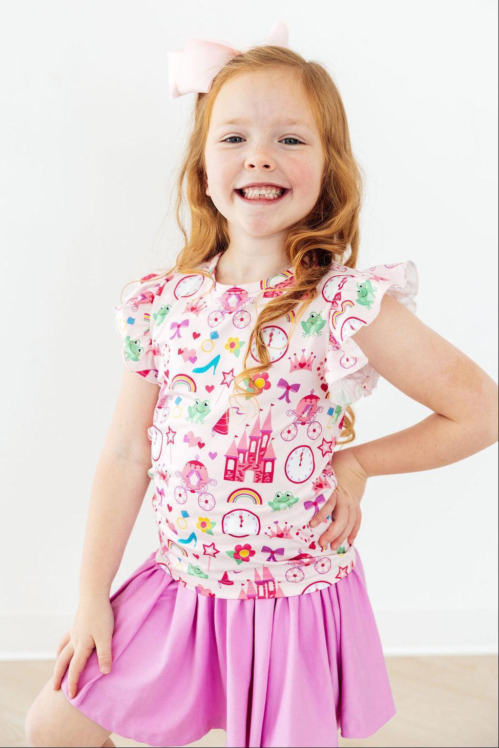 Princess & the Froggie S/S Ruffle Tee - Aaria Tees Aaria Tees