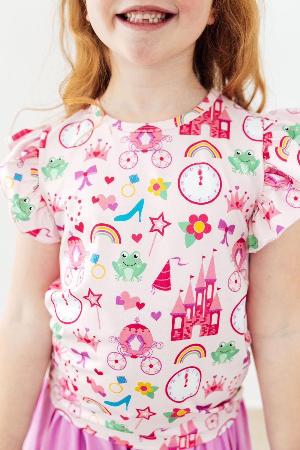 Princess & the Froggie S/S Ruffle Tee - Aaria Tees Aaria Tees