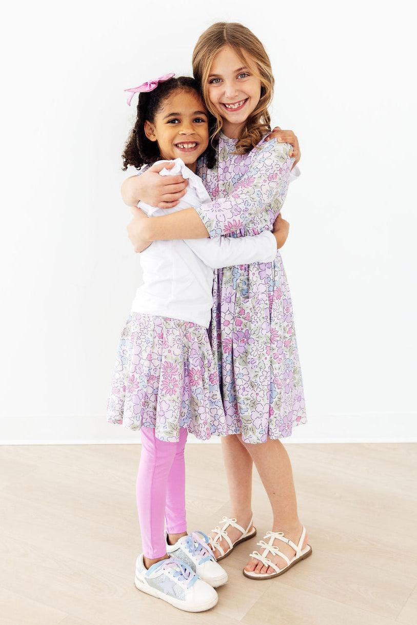 Spring Gardens 3/4 Sleeve Pocket Twirl Dress - Aaria Tees Aaria Tees