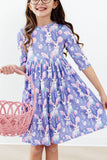 Beautiful Bunnies 3/4 Sleeve Pocket Twirl Dress - Aaria Tees Aaria Tees