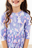 Beautiful Bunnies 3/4 Sleeve Pocket Twirl Dress - Aaria Tees Aaria Tees