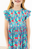 Lovely Llamas Flutter Sleeve Twirl Dress - Aaria Tees Aaria Tees