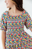 Beautiful Blossoms Smocked Ruffle Dress - Aaria Tees Aaria Tees