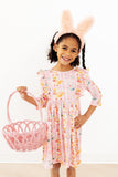 Daisy Ducklings 3/4 Sleeve Ruffle Twirl Dress - Aaria Tees Aaria Tees