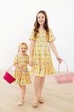 Easter Picnic Smocked Ruffle Dress - Aaria Tees Aaria Tees