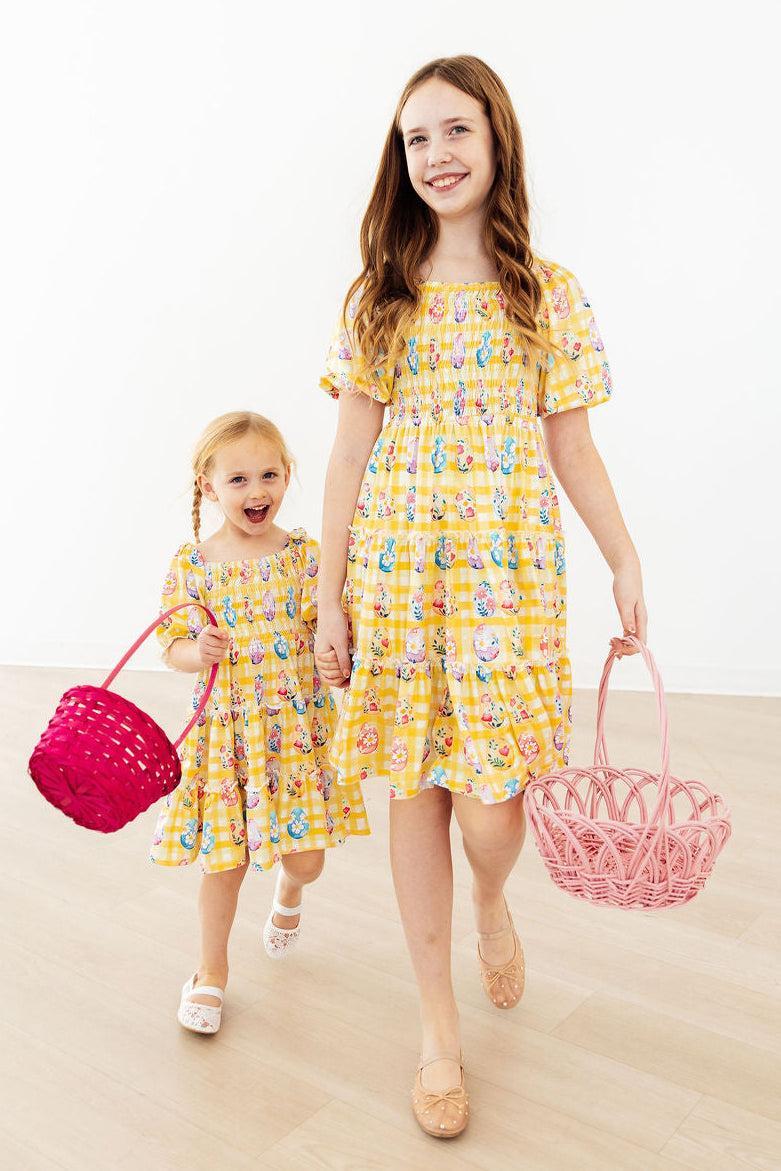 Easter Picnic Smocked Ruffle Dress - Aaria Tees Aaria Tees
