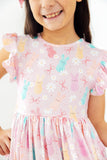 Preppy Peeps Flutter Sleeve Twirl Dress - Aaria Tees Aaria Tees