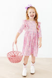 Little Bow Peeps 3/4 Sleeve Ruffle Twirl Dress - Aaria Tees Aaria Tees