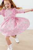 Little Bow Peeps 3/4 Sleeve Ruffle Twirl Dress - Aaria Tees Aaria Tees