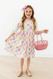 Egg-stra Cute 3/4 Sleeve Pocket Twirl Dress - Aaria Tees Aaria Tees