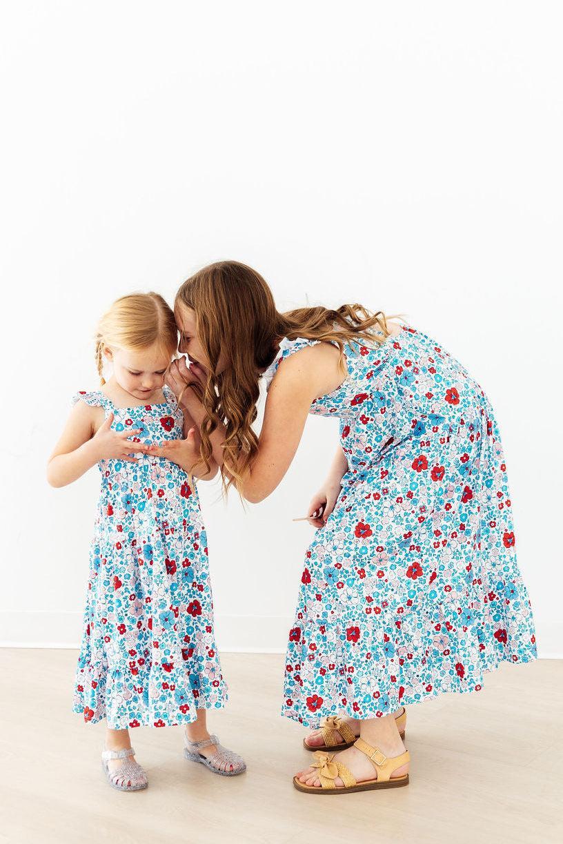 Patriotic Petals Ruffle Maxi Dress - Aaria Tees