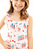 Fancy Flags Ruffle Cross Back Dress - Aaria Tees Aaria Tees