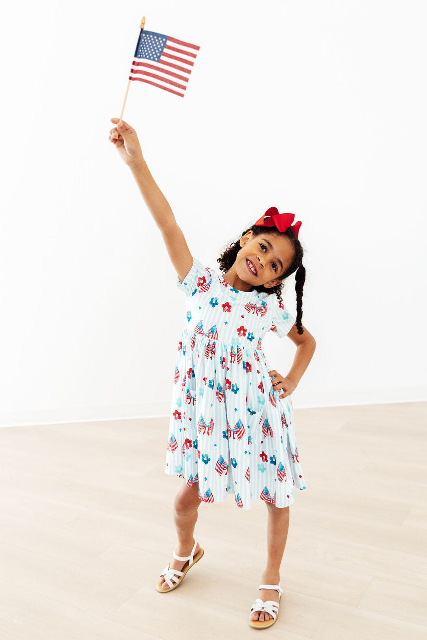 Home of the Brave S/S Pocket Twirl Dress - Aaria Tees Aaria Tees