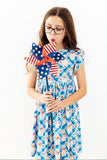 Star Spangled Pups Flutter Sleeve Twirl Dress - Aaria Tees Aaria Tees