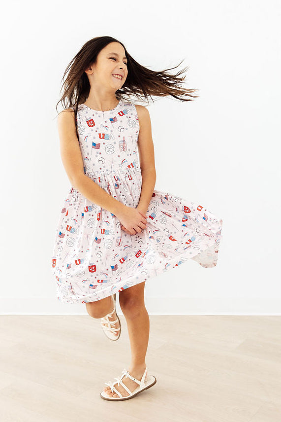 Born in the USA Tank Twirl Dress - Aaria Tees Aaria Tees