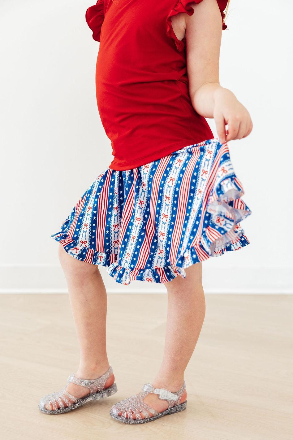 All-American Girl Ruffle Twirl Skort - Aaria Tees