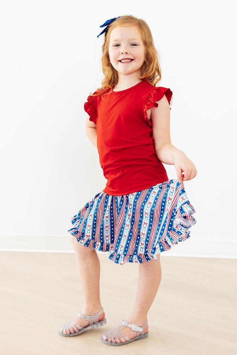 All-American Girl Ruffle Twirl Skort - Aaria Tees Aaria Tees