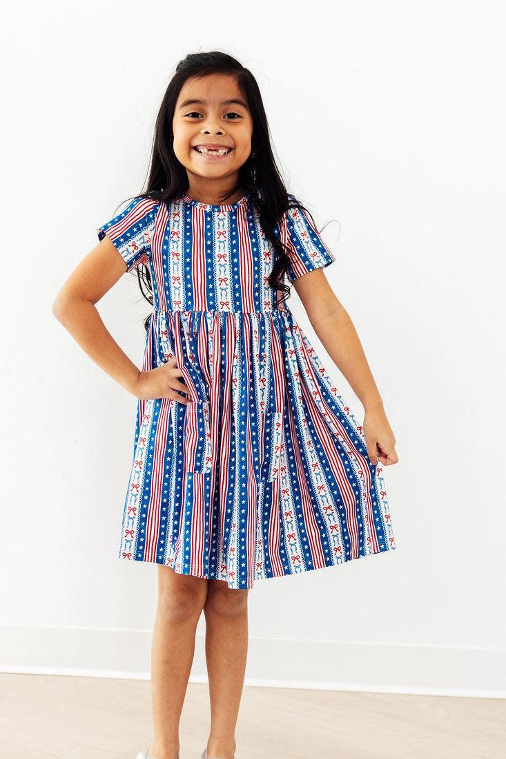 All-American Girl S/S Pocket Twirl Dress - Aaria Tees Aaria Tees