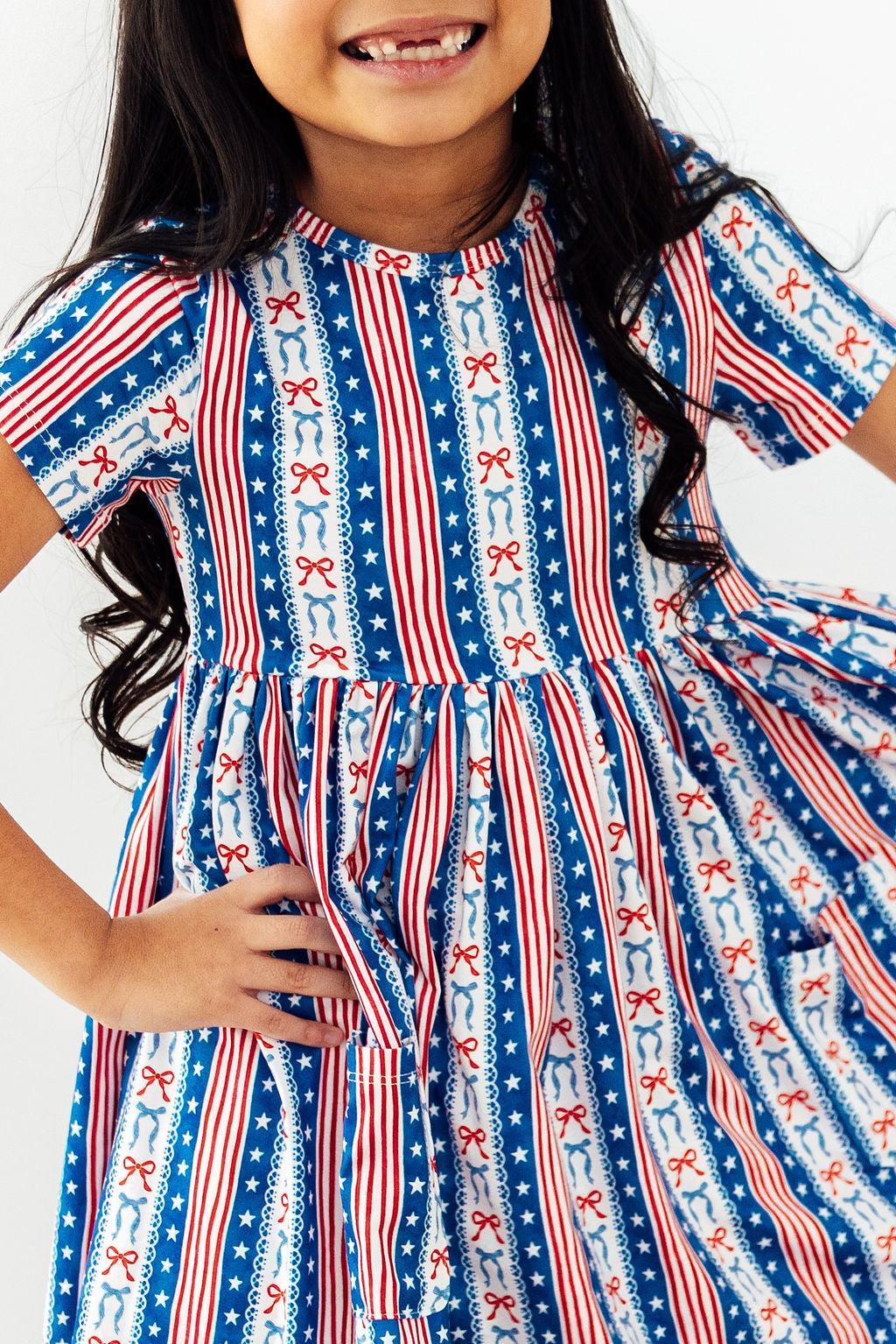 All-American Girl S/S Pocket Twirl Dress - Aaria Tees Aaria Tees