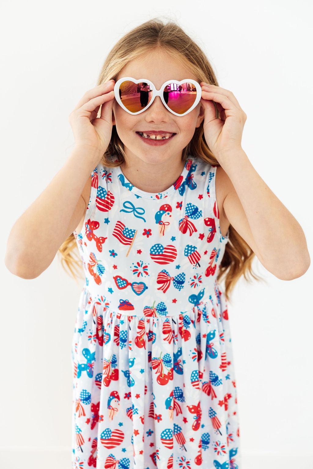 Little Miss Liberty Tank Twirl Dress - Aaria Tees Aaria Tees