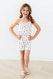 Red, White, & Sweet Strappy Play Romper - Aaria Tees Aaria Tees