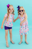 Under the Sea Ruffle Cross Back Dress - Aaria Tees Aaria Tees