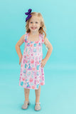 Under the Sea Ruffle Cross Back Dress - Aaria Tees Aaria Tees