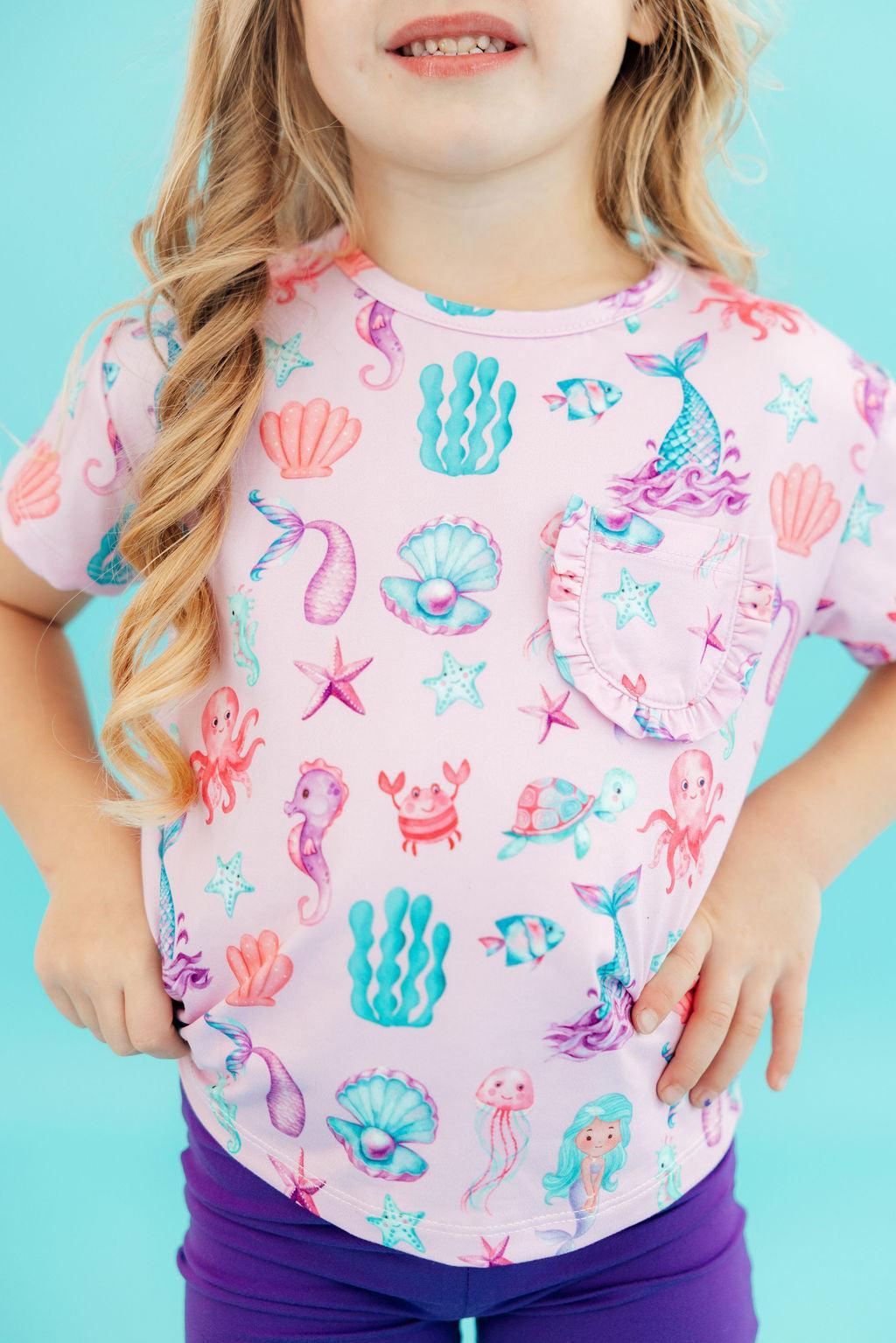 Under the Sea Ruffle Pocket Tee - Aaria Tees Aaria Tees