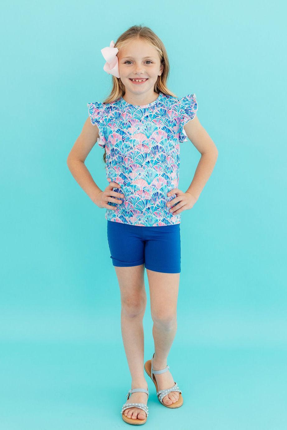 Seaside Shells S/S Ruffle Tee - Aaria Tees Aaria Tees