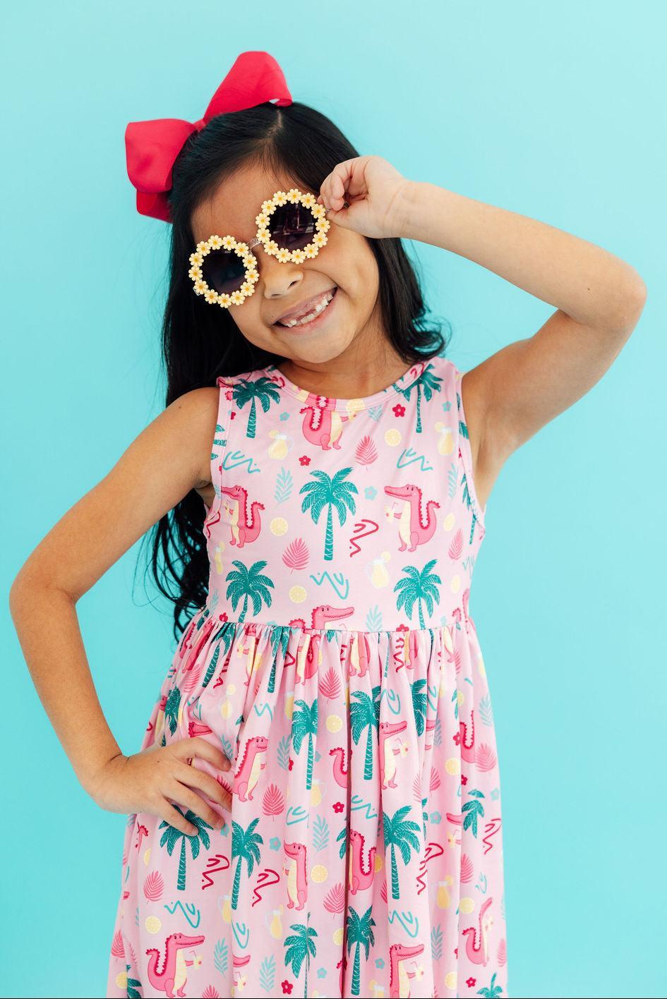 Pink Gator-ade Tank Twirl Dress - Aaria Tees Aaria Tees