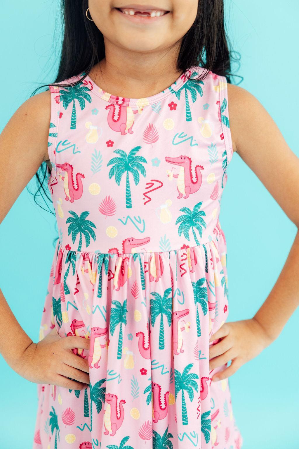 Pink Gator-ade Tank Twirl Dress - Aaria Tees Aaria Tees
