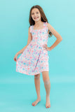 Mermaid Tails Ruffle Cross Back Dress - Aaria Tees Aaria Tees
