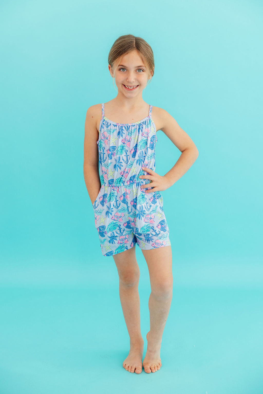 Ocean Harbor Strappy Play Romper - Aaria Tees Aaria Tees