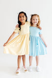 Butter Yellow S/S Pocket Twirl Dress - Aaria Tees Aaria Tees
