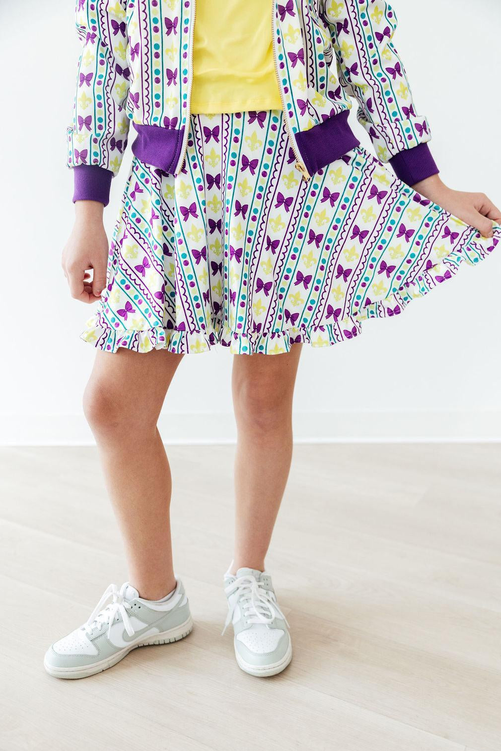 Mardi Gras Ruffle Twirl Skort - Aaria Tees